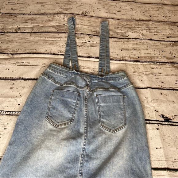 DownEast Denim Skirt with Suspenders Size S - Picture 3 of 11